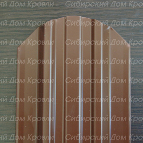 Металлический штакетник евротрапеция коричневая RAL 8017